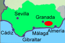 Darstellung der Lage der Sierra Nevada in Andalusien, Spanien